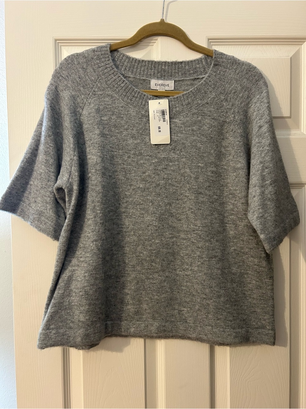 Evereve Sami Gray Short-Sleeve Crewneck Sweater - Women's - Picture 2 of 5